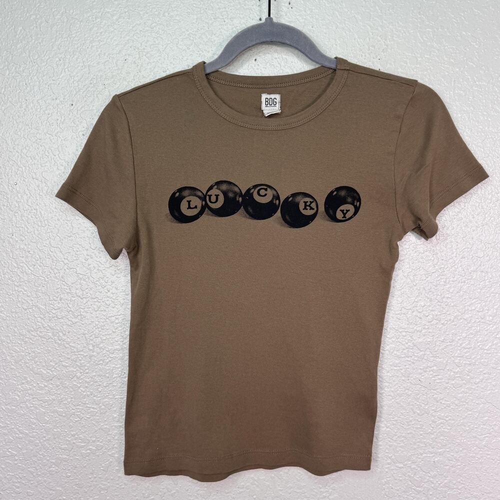 BDG Urban Outfitters Top Womens Small Lucky 8 Ball Graphic Baby Tee NEW